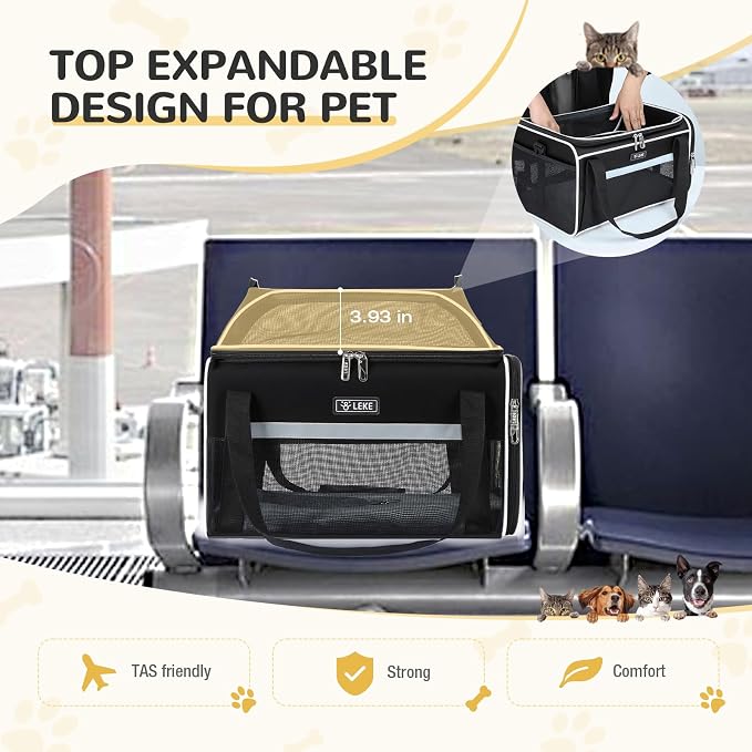 Lekereise Top-Expandable Pet Carrier 18x13x9.5 Inch Southwest Frontier Airline - Image 5