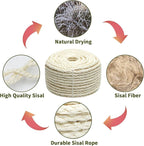 Natural Sisal Rope 8mm 98-Feet for Cat Scratching Post Tree Tower Replacement - Image 5