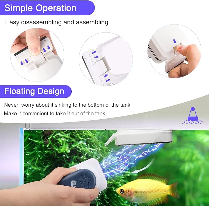 AQQA Aquarium Strong Magnetic Cleaner Brush, Fish Tank Glass Algae Magnet - Image 4