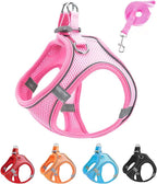 XS Pink Soft Mesh Dog Harness and Leash Set, No Escape Puppy Harnesses by Unknown