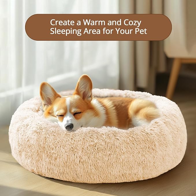 JOLLYVOGUE Calming Dog Bed Medium Size Dog, Anti-Anxiety Donut Medium Pet Bed - Image 4