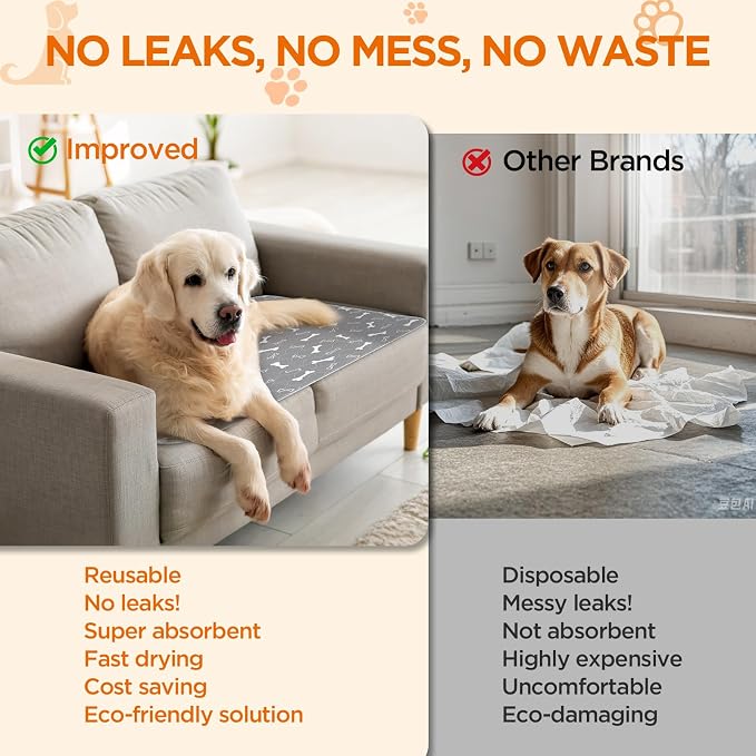 Washable Pee Pads for Dogs, Absorbent Dog Training Pads, 100% Waterproof - Image 5