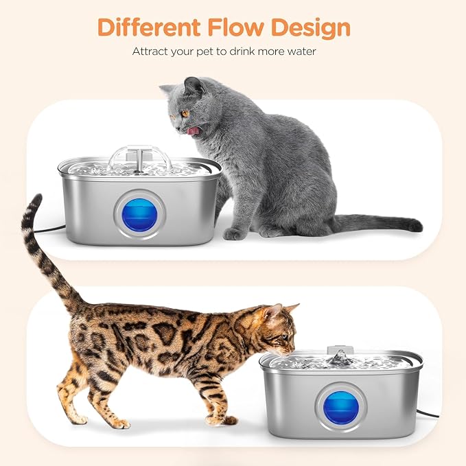 Cat Water Fountain Stainless Steel: 108oz/3.2L Cat Fountain - Image 4