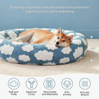 JOEJOY Donut Dog Bed Medium Size Dog, Cute Round Calming Pet Bed - Image 2
