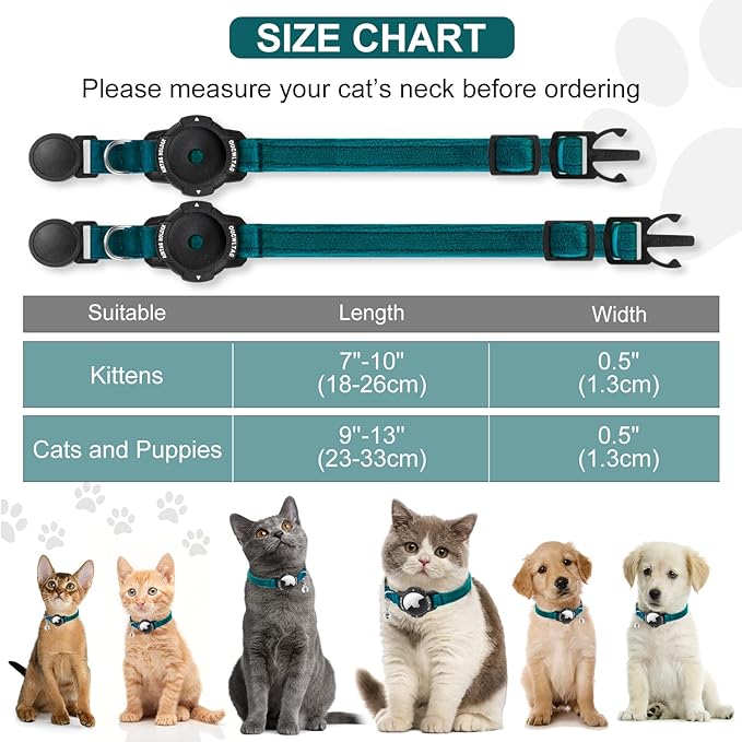 Luminous AirTag Cat Collar Breakaway, OUCWLTAG GPS Cat Collar - Image 6