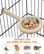 KATUMO Bird Perch Bird Feeding Cup Parrot Wood Perch Stand Toy Bird Cage - Image 6