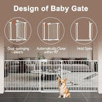 WAOWAO Baby Gate 62.20-71.26" Extra Wide Pressure Mounted Walk Through Swing - Image 4