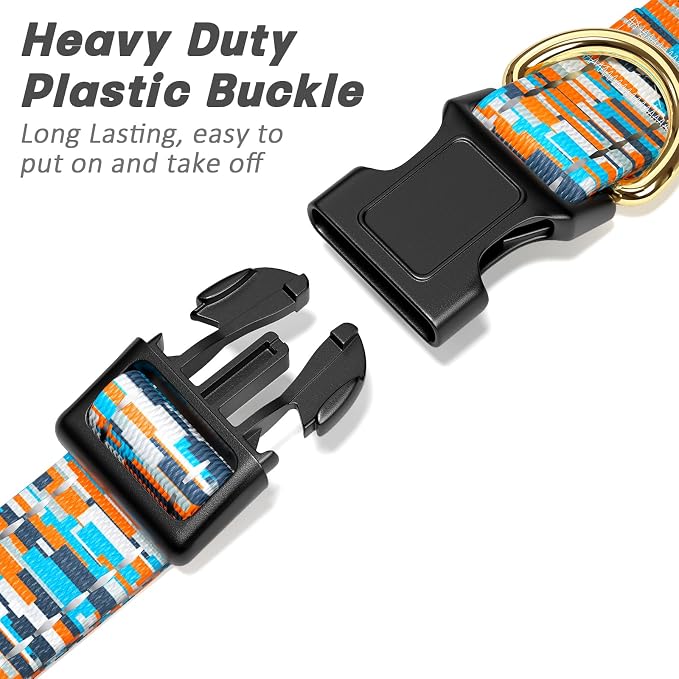 Reflective Dog Collar for Large Dogs, Cute Boho Adjustable Heavy-Duty Nylon - Image 4