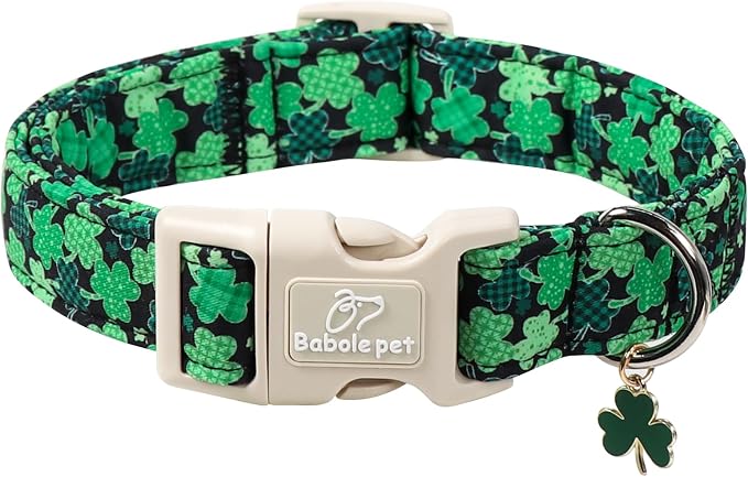 St Patricks Day Dog Collar for Large Dogs by Babolepet