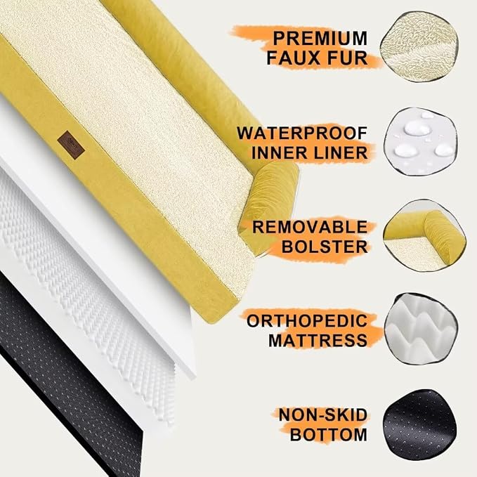 Large Dog Bed Orthopedic Washable | Beds Bolster Pet - Image 5