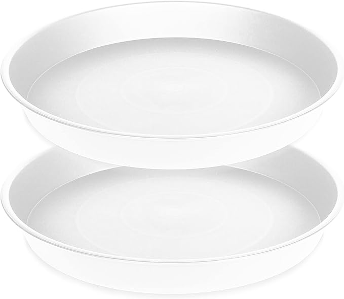 2 Pack of 19 inch Plant Saucer, 2.7" Depth Tray, Large Deep Garden Plastic by Bleuhome