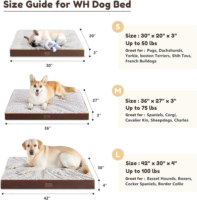 WESTERN HOME WH Medium Dog Bed for Medium Size Dogs, Orthopedic Pet Bed - Image 5