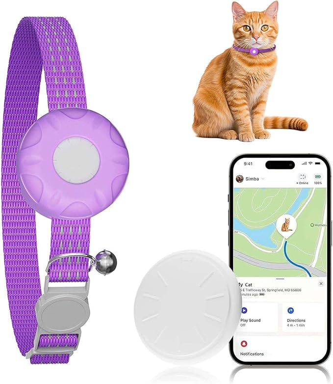 Cat Tracker, MINI Pet Tracker for Cats, No Monthly Fee, Waterproof Cat GPS by ZFSJTAG