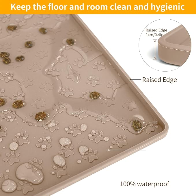 Ptlom Silicone Dog Food Mat Waterproof Pet Feeding Mat - Image 6