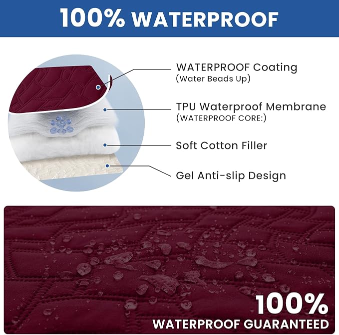 Waterproof Couch Covers for Pets, Waterproof Dog Bed Cover, Anti-Slip Soft Dog - Image 2