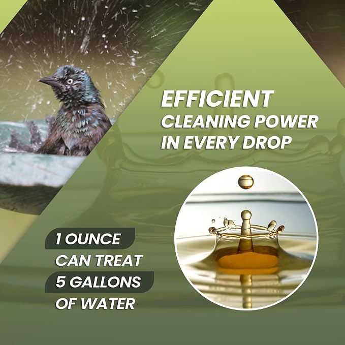 32oz Bird Bath Cleaner, Cleans 160 Gallons of Water, Ideal Fountain Cleaner Safe - Image 4