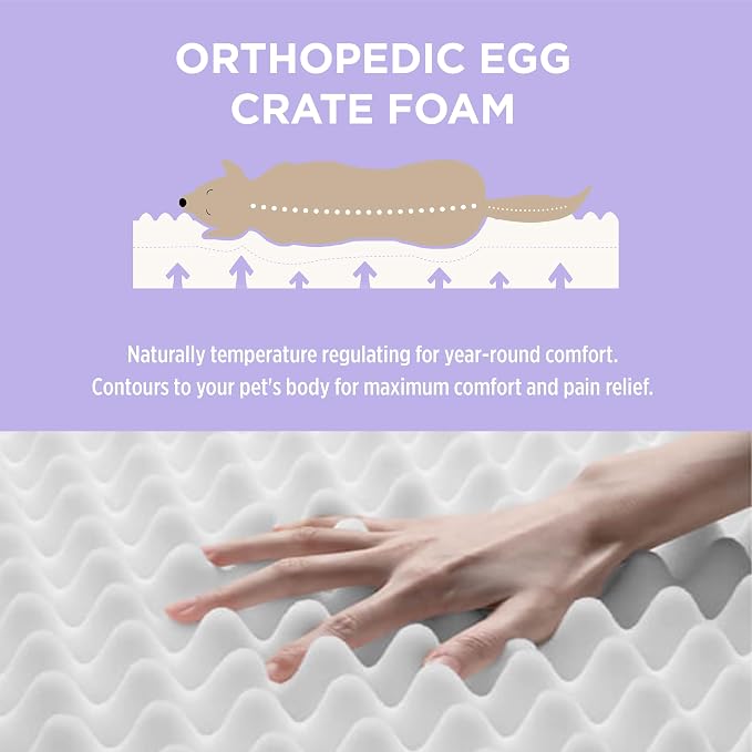 LE SURE Outdoor Waterproof Dog Crate Bed Large Sized Dog, Orthopedic Egg Crate - Image 3