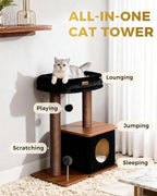 Modern Cat Tree for Indoor Cats, Nordic Loft Style, Wooden Cat Tower - Image 2