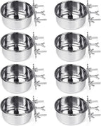 Tfwadmx 8 Pcs Bird Feeding Dish Cups, Parrot Food Bowl Clamp Holder Coop Cup by Tfwadmx