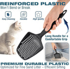 Set of 2 Cat Litter Scoop with Small Holes, Deep Sifting Shovel - Image 2