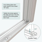 Doggie Door for Sliding Glass Doors, Adjustable Height 76 1/8"-80 7/8" Aluminum - Image 5