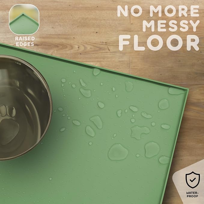 Dog Food Mat - 28x18 Raised Edges Dogs Mat - Image 5