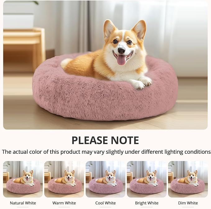 JOLLYVOGUE Calming Dog Bed Medium Size Dog, Anti-Anxiety Donut Medium Pet Bed - Image 8