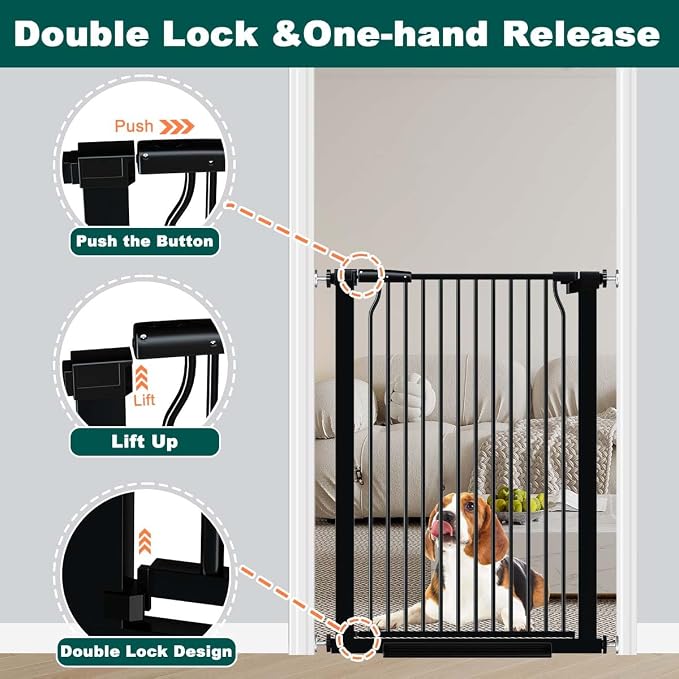 Fairy Baby 40.5" Extra Tall Baby Gate Pressure Mounted, 60.3"-65.7" Extra Wide - Image 4