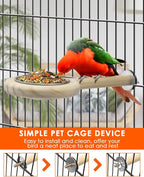 KATUMO Bird Perch Feeding Cup Birds Platform Parrot Wood Perch Stand Toy Cage - Image 5