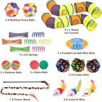 Retro Shaw 25Pcs Cat Toys with Kitten Tunnels, Interactive Kitty Toys - Image 3