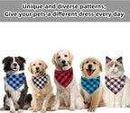 Buffalo Plaid Dog Bandanas Fall Christmas Small 6PCS Dog Gifts Red Blue Green - Image 7