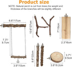 7PCS Bird Perches, Natural Wood Parrot Perch Stand, Bird Perch Chewing Stick - Image 2
