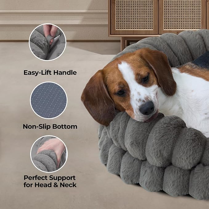 BALANCE Calming Dog Bed for Large Sized Dogs, 36 Inches Oval Washable Pet Bed - Image 4