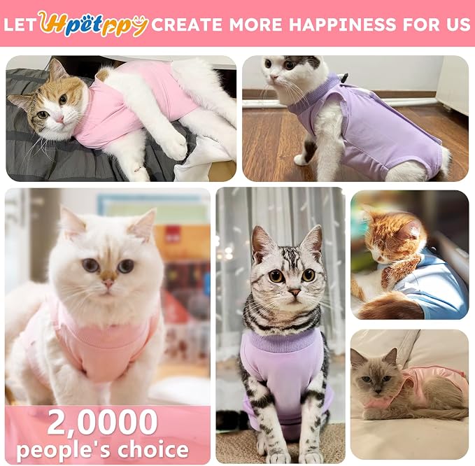 Cat Recovery Suit for Spay Abdominal Wounds, Kitten Onesie Bodysuit for Cats - Image 3