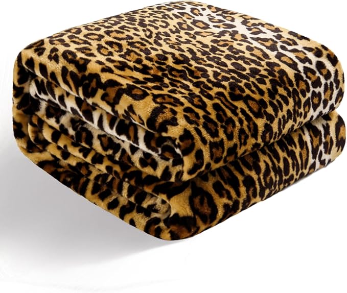Bnuitland Leopard Print Fleece Flannel Throw Blanket, 300 GSM Double Sided - Image 4