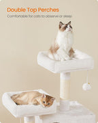 Feandrea Cat Tree, 45.3-Inch Cat Tower, Plush Condo - Image 3
