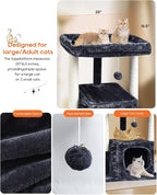 SYANDLVY 27IN Cat Tree for Indoor Cats Large Adult, Modern Activity Tower - Image 4