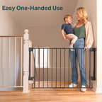 Cumbor 29.2–43" Baby Gate for Stairs, Wall-Mounted, Expandable No Bottom Bar - Image 8