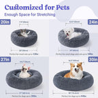 rabbitgoo Dog Bed for Small, 24 inches Machine Washable, Fluffy Donut Pet Bed - Image 5