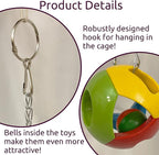 SIMENA Parrot Ball Toy with Bell, Cage Hanging Accessories - Image 5