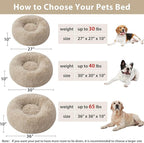 WNPETHOME Calming Dog Bed Cat Bed Donut, Faux Fur Pet Bed Self-Warming Donut - Image 5