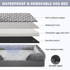 INVENHO Orthopedic Extra Large Dog Bed, XXL Waterproof Dog Sofa, Egg-Crate Foam - Image 4