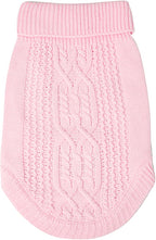 Cat Sweater, Acrylic Turtleneck Sleeveless, Light Pink - Image 4