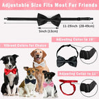 Black Bow Tie for Dogs, KOOLMOX Adjustable Dog Bow Tie Collar for Medium and - Image 2