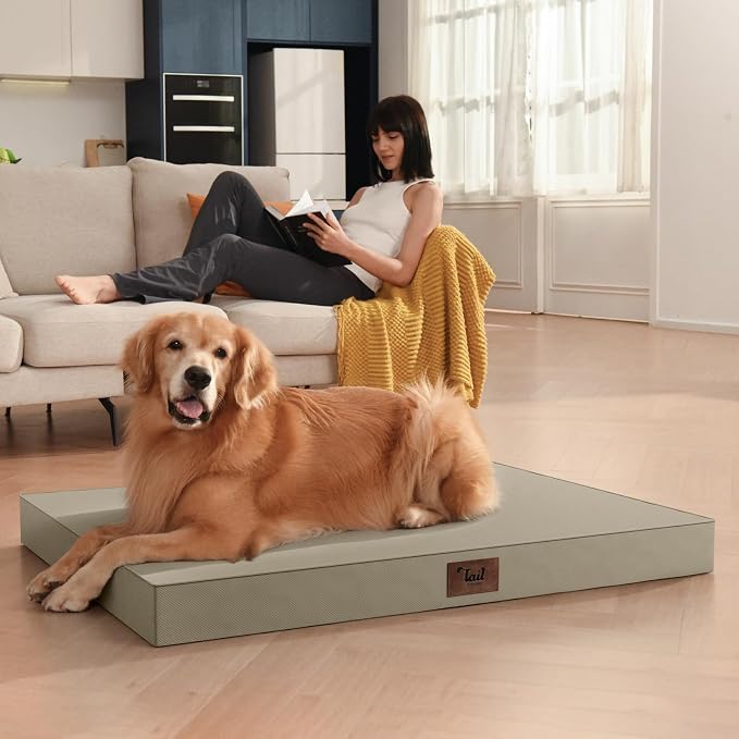 Outdoor Dog Bed for Medium Dogs, Waterproof Dog Crate Mat Orthopedic Egg Crate - Image 5