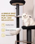 63" Modern Cat Tree Tower for Indoor Cats, Heavy Duty Cat Trees for Large Cat - Image 4