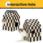 Cardboard Cat House with Scratch Pad & Catnip, Cat Play Scratching House - Image 3
