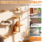 6in1 Cat Wall Shelves Climbing Systems, Large Cat Furniture Shelf Set Wall - Image 7