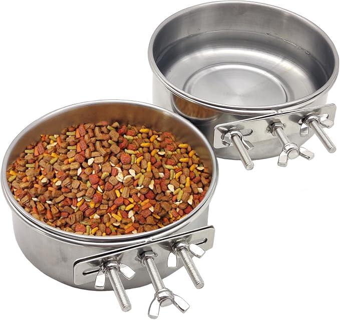 PINVNBY 2pcs Stainless Steel Bird Bowl by PINVNBY
