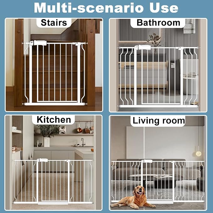 29-34 Inch Wide Baby Gate for Stairs Dog Gate Indoor Pressure Mounted No Drill - Image 7